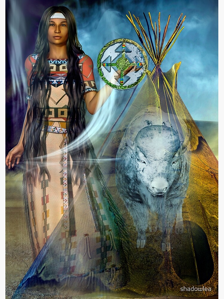 White Buffalo Calf Woman 2 Premium Matte Vertical Poster Sold By Emily Richards Sku 42013306 