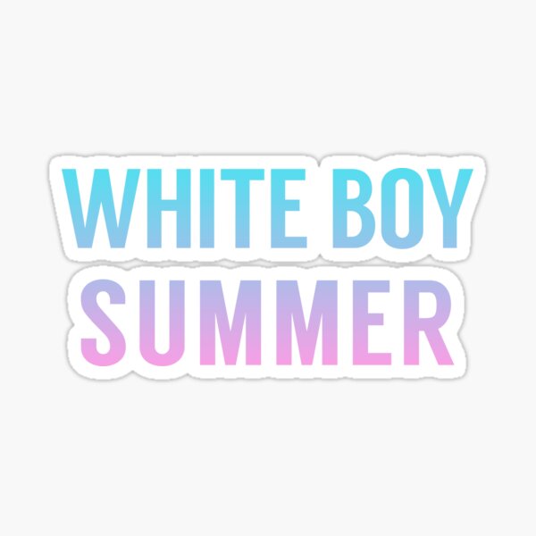 White Boy Summer In Blue Pink Gradient Sticker