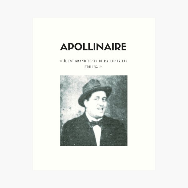 Cita de Apollinaire | camiseta - decoración - papelería Lámina artística