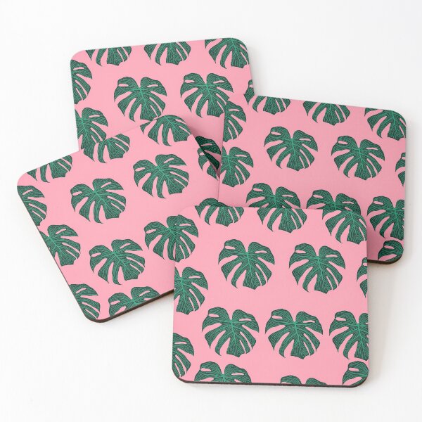 Item preview, pink tropical botanical leaves pattern  designed and sold by moremattie.