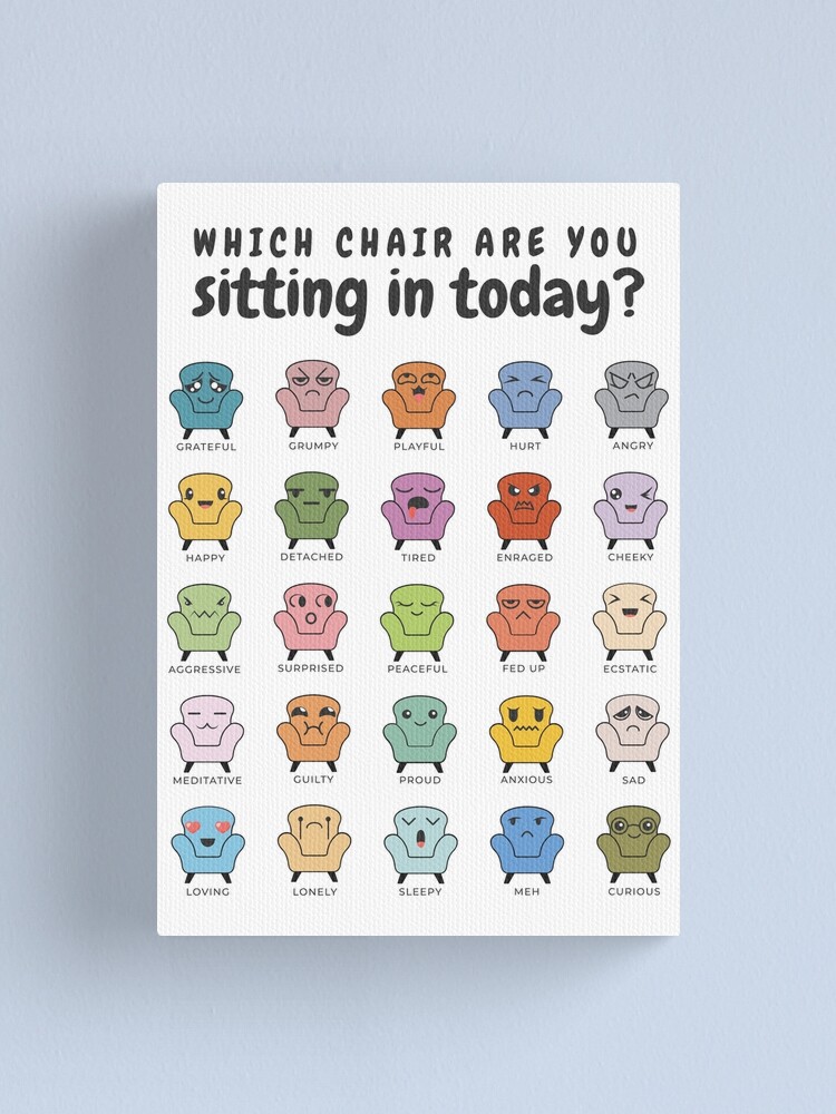 "Chair Feelings, Emotions Chart, Mental Health, Therapy Office