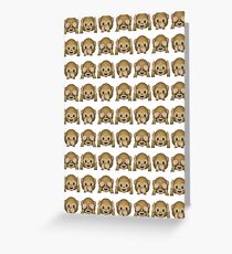 Monkey Evil Faces Emoji Collage Greeting Card