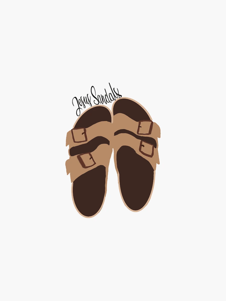 Jesus Sandals Sticker for Sale by gracier101 Redbubble