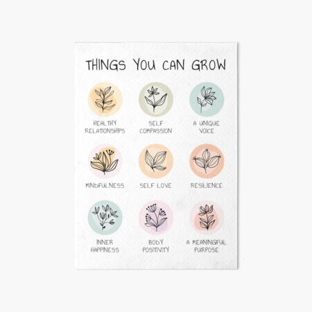 Item preview, Grow, Self Growth, Self Development, Mental Health, Compassion, Happiness, Mindfulness, Therapy Counseling Office Decor, Therapist Gifts designed and sold by Therapy Tools For All.