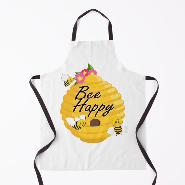 Item preview, Bee happy with bees, a beehive and flowers designed and sold by headpossum.