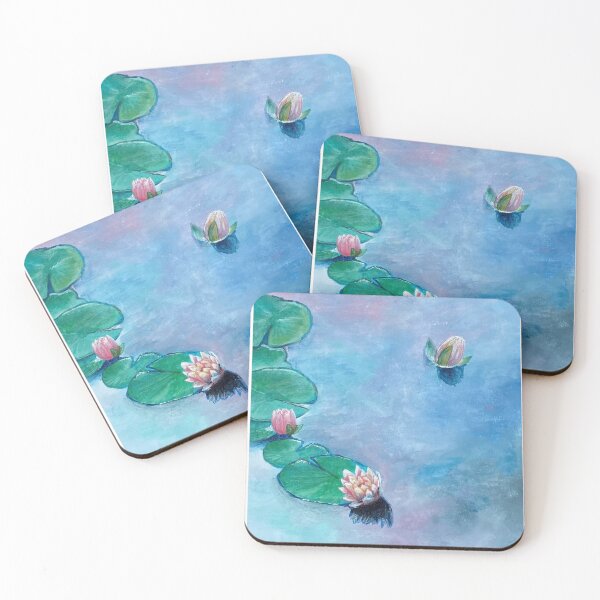 Item preview, Lily pads on a sunset lake designed and sold by Messy Confetti.