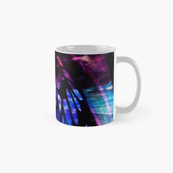Digital Butterfly 4 in black and pink with hints of blue Classic Mug