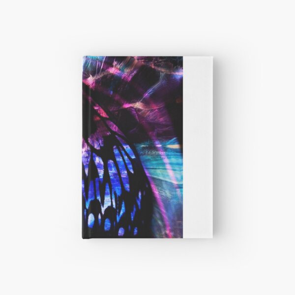 Digital Butterfly 4 in black and pink with hints of blue Hardcover Journal