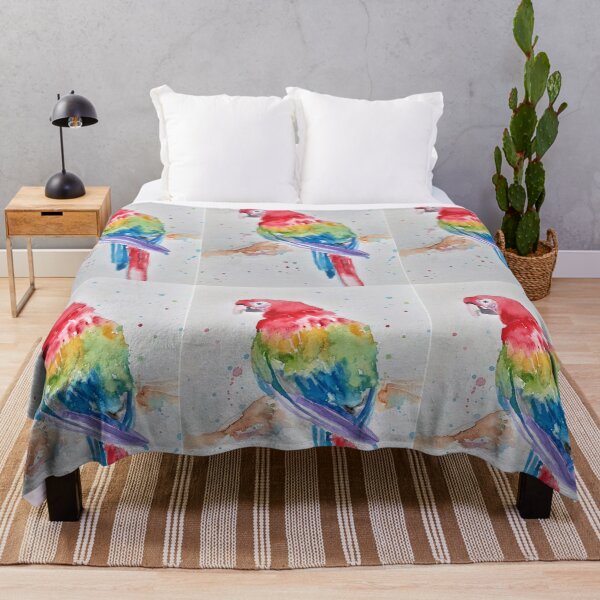 Item preview, Macaw Parrot Watercolor Painting - Rainbow Coloured Red Blue Yellow designed and sold by Sarah  Rajkotwala.