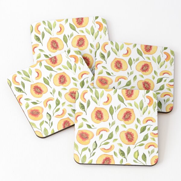 Item preview, Modern Watercolor Peaches Print designed and sold by serafineaandd.