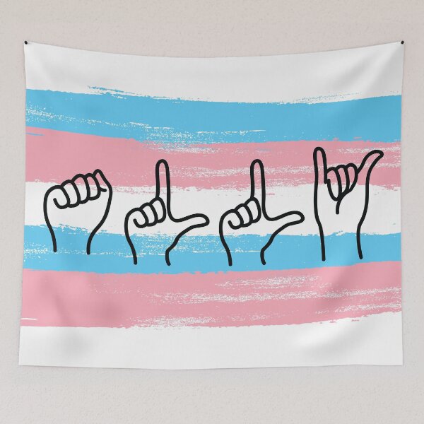 Item preview, ASL Ally Trans Flag designed and sold by PreferedDesign.