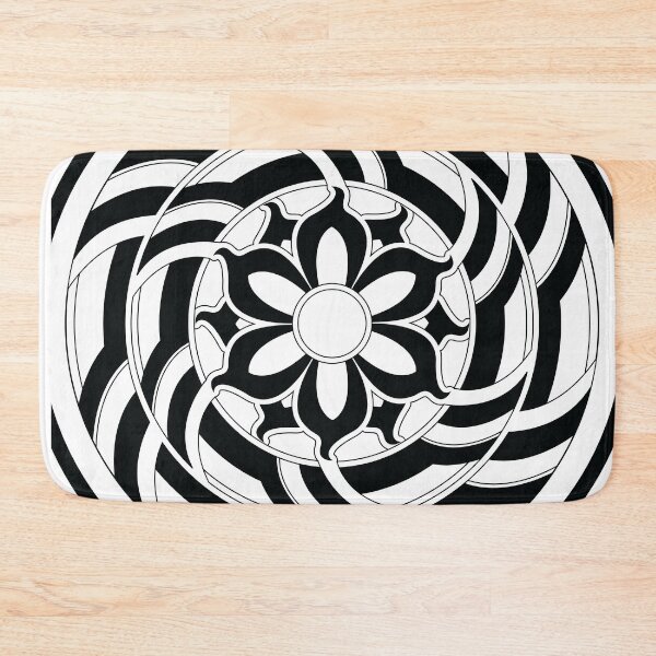 Item preview, Black and white circle art, Black and white floral leaf circle designed and sold by allpalgo.