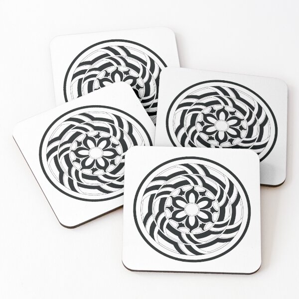 Item preview, Black and white circle art, Black and white floral leaf circle designed and sold by allpalgo.