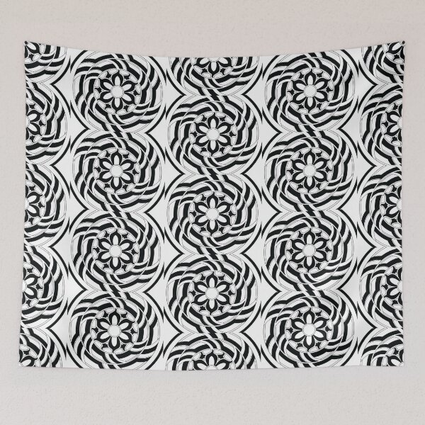 Item preview, Black and white circle art, Black and white floral leaf circle designed and sold by allpalgo.