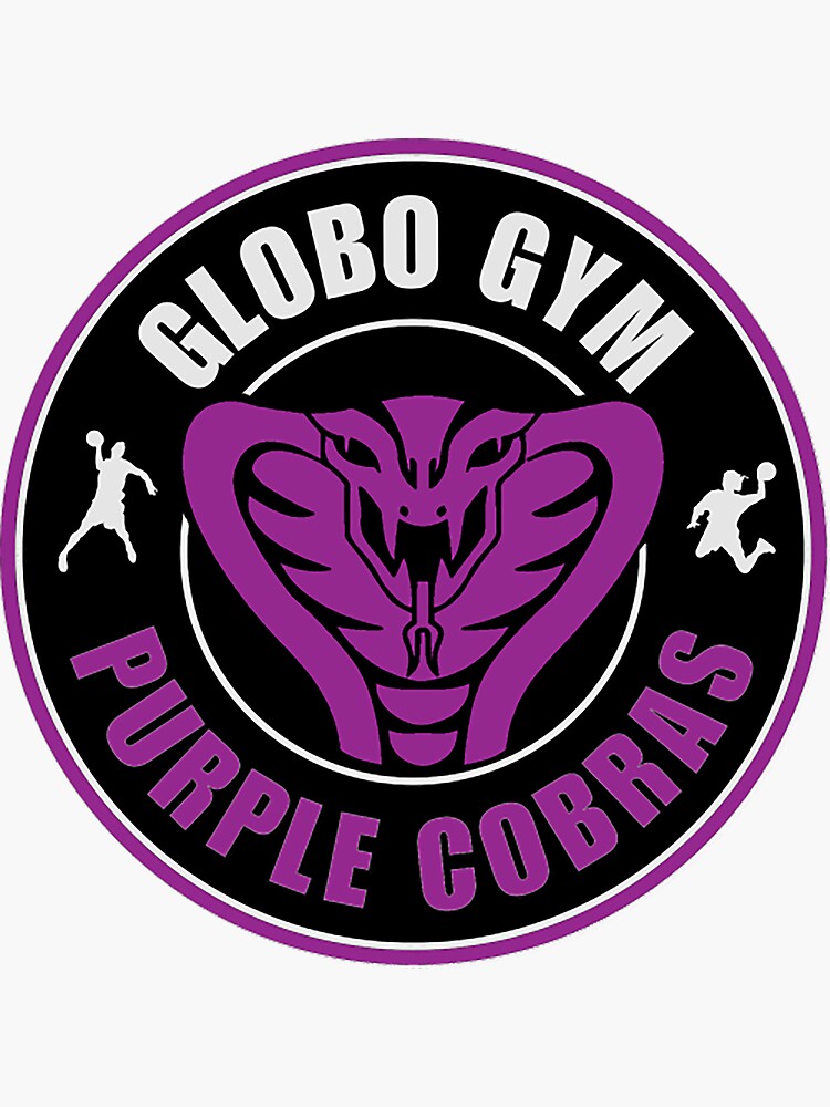 "Dodgeball Globo Gym Purple Cobras" Sticker by toSsix1029 Redbubble