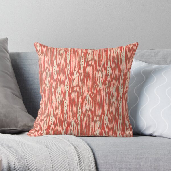 Red Wood Throw Pillow
