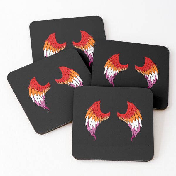 Item preview, Lesbian Pride Flag Angel Wings designed and sold by h0lyfire.
