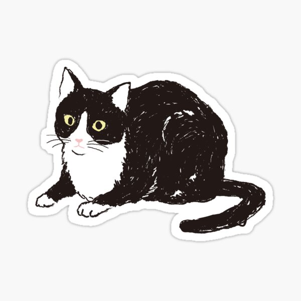 Item preview, Sitting tuxedo cat designed and sold by Gumigrida.