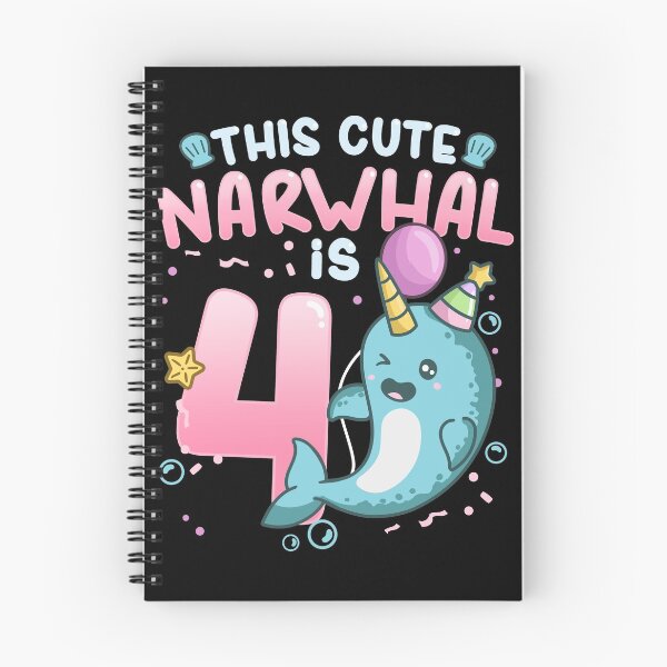Item preview, 4th Birthday Narwhal Four Years Old designed and sold by CreativeGiftShp.