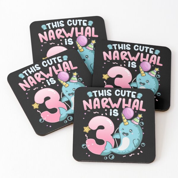Item preview, 3rd Birthday Narwhal Three Years Old designed and sold by CreativeGiftShp.