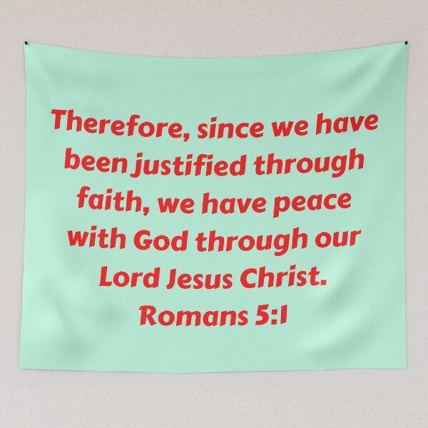 Item preview, Bible Verse Romans 5:1 designed and sold by Prayingwarrior.