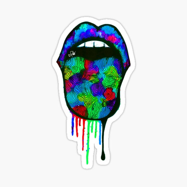 Blue Lips Sticker