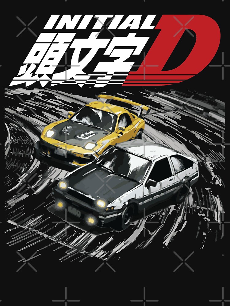 Initial D Anime Manga Cover Car Japanese T shirt