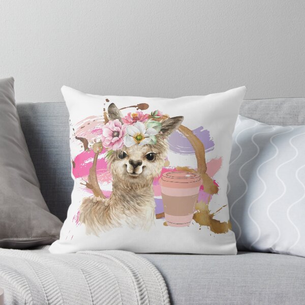 Item preview, Sweet alpaca with flowers and coffee designed and sold by hexchen09.