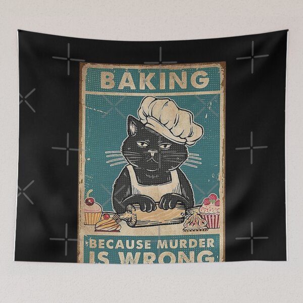 Item preview, Black Cat Baking because murder is wrong cat lover gifts Apron  designed and sold by FlorenceGar.