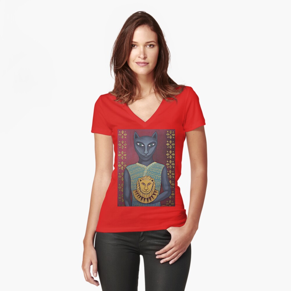 Item preview, Fitted V-Neck T-Shirt designed and sold by leonitalee.