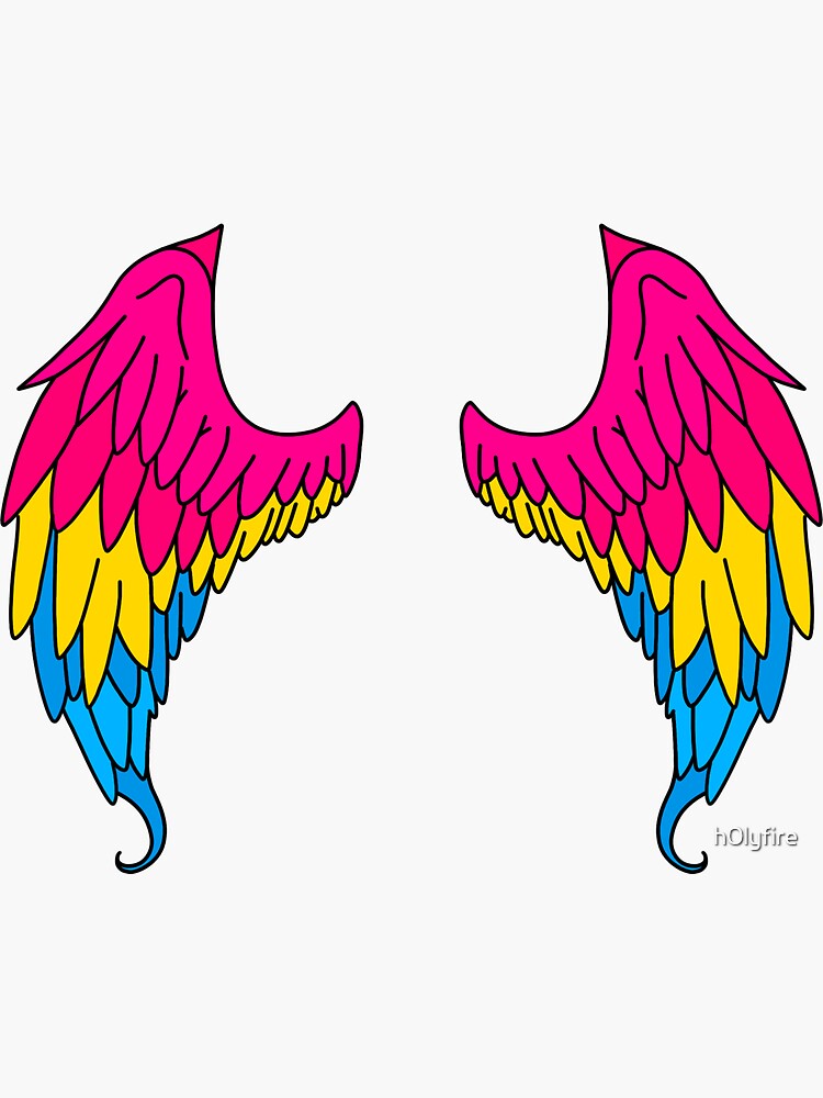 Pansexual Pride Flag Angel Wings Sticker For Sale By H0lyfire Redbubble 3822