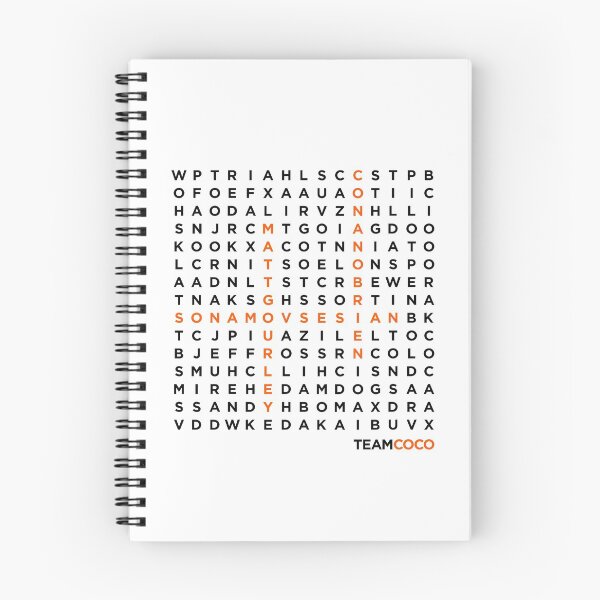 Aperçu de l'œuvre TeamCOCO WordSearch (police sombre) créée et vendue par splode.