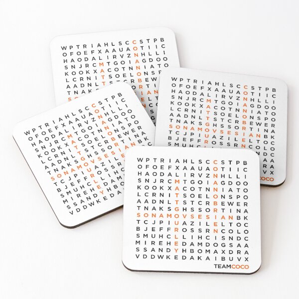 Item preview, TeamCOCO WordSearch (Dark Font) designed and sold by splode.