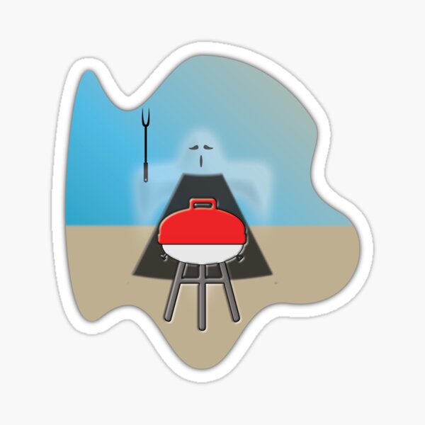 Grills and Chills (Image Only - White) Sticker