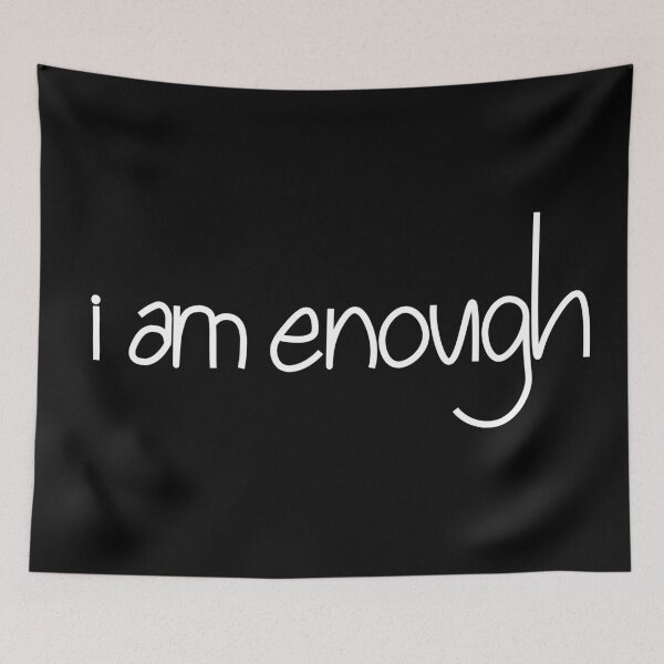 Item preview, I Am Enough White Text Art designed and sold by lineartdesigns.