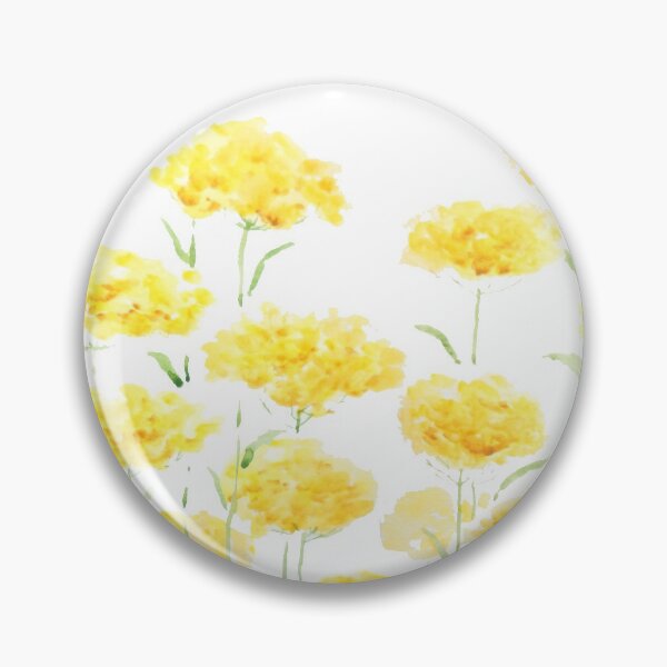 Item preview, hand painted abstract yellow common yarrow flowers watercolor horizontal designed and sold by ColorandColor.