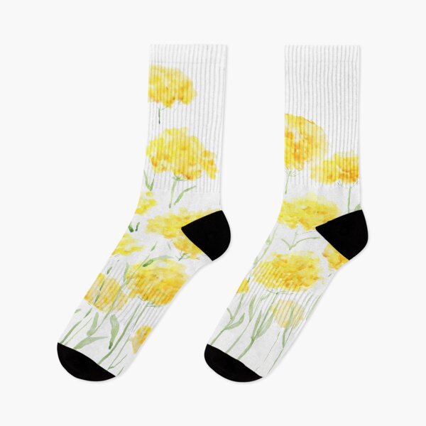 Item preview, hand painted abstract yellow common yarrow flowers watercolor horizontal designed and sold by ColorandColor.