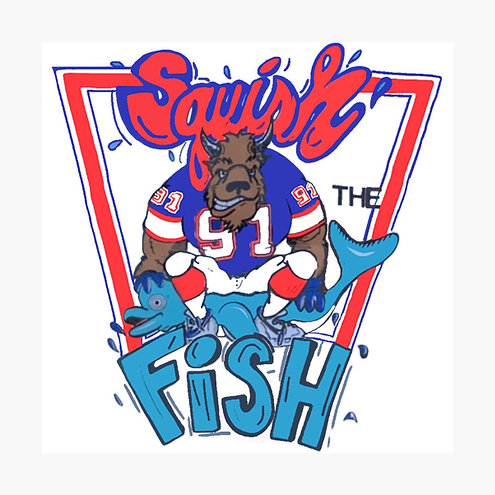 Vintage Buffalo Bills Squish The Fish Shirt 90S Nfl Football Miami