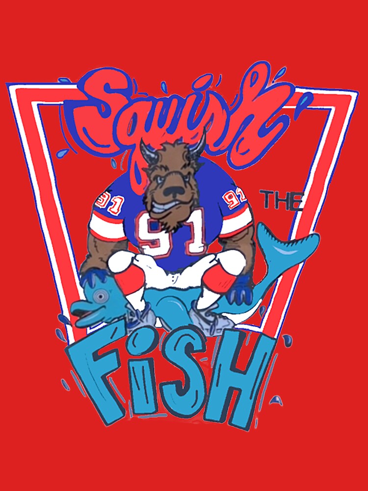 SQUISH THE FISH // My Homage to the vintage cartoon Bills shirts of the 90s  : r/buffalobills