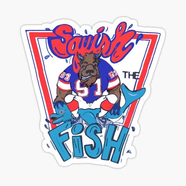 Vintage Buffalo Bills Squish The Fish Shirt 90s NFL Football Miami Dolphins  - High-Quality Printed Brand