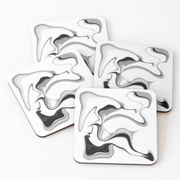 Item preview, Abstract liquid paint in black and white designed and sold by ColoursOfFrance.