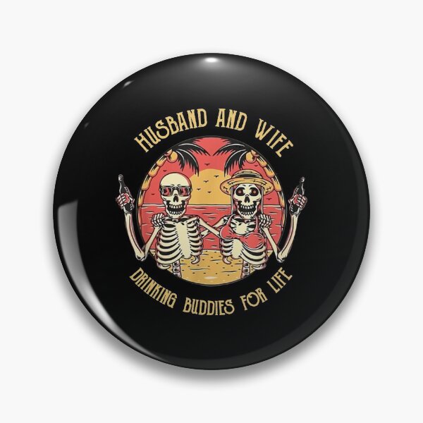 Item preview, SKULL HUSBAND AND WIFE DRINKING BUDDIES FOR LIFE SUNSET T-Shirt designed and sold by churchon006.