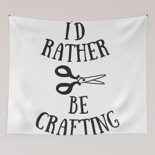 Item preview, I'd rather be crafting black text designed and sold by yennyz.