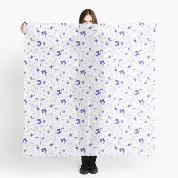 Flores, hojas y semillas azules Pañuelo