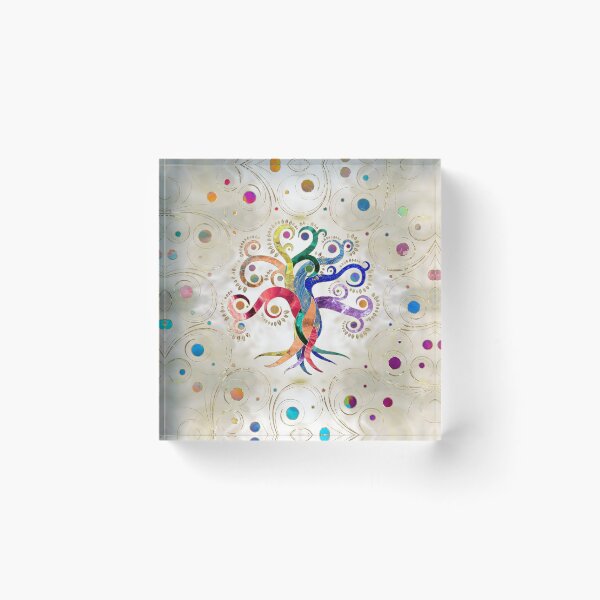 Item preview, Tree of Life - Gemstone Mineral Rainbow designed and sold by k9printart.