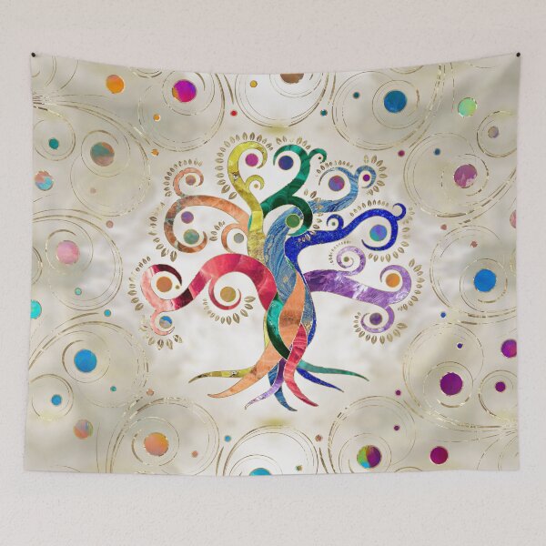 Item preview, Tree of Life - Gemstone Mineral Rainbow designed and sold by k9printart.