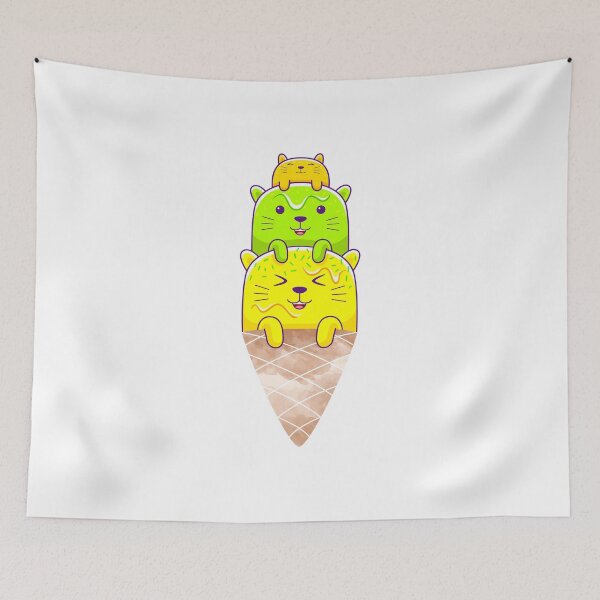 Item preview, Of Cats, Ice cream and Cones - Melting Cool Cats designed and sold by PosterpartyCo.