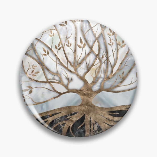 Item preview, Tree of Life - Pearl, Gold and Black Marble designed and sold by k9printart.