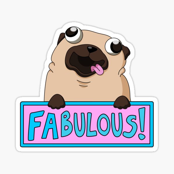 Fabulous Pug Sticker
