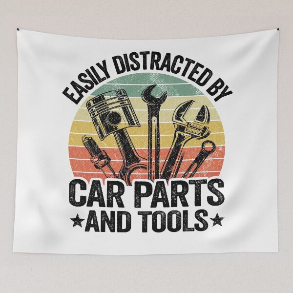 Item preview, Easily Distracted By Car Parts And Tools Funny Mechanic designed and sold by Stronzi.